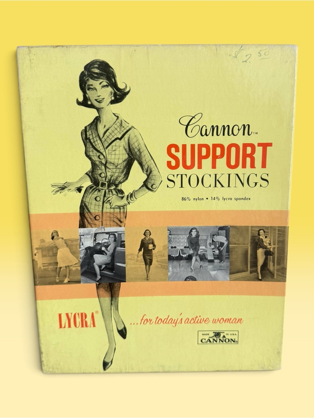 Vintage Cannon 690 Seamless Support Stockings White Size 10 1/2-11
